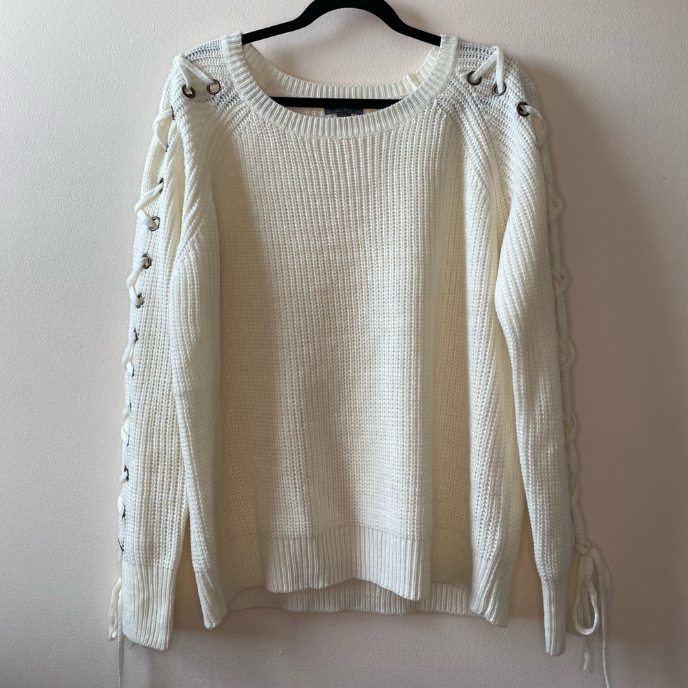 Cream Wide Neck Sweater